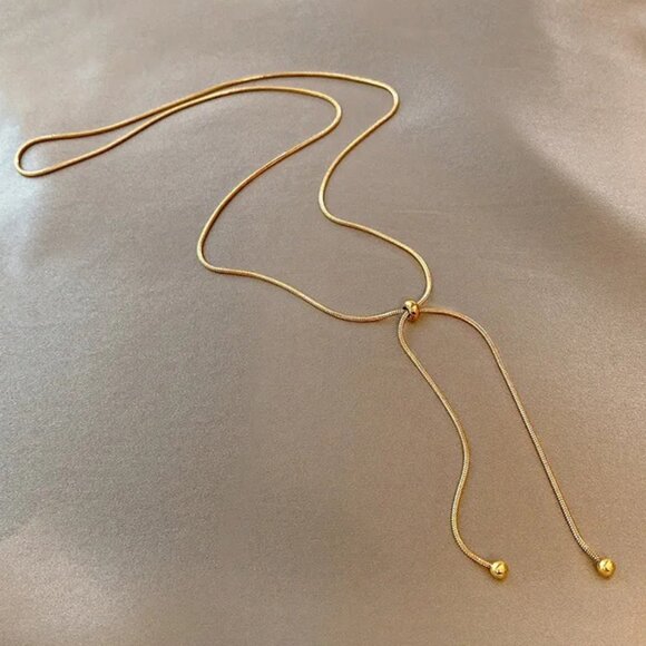 NEW 14K Yellow Gold Retro Adjustable Unique Luxury Necklace - Picture 5 of 5